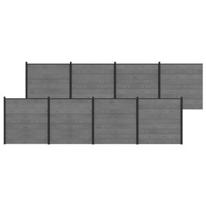 vidaXL Set de Gard 1391 x 186 cm WPC și Aluminiu Gri