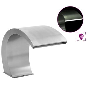 vidaXL F&acirc;nt&acirc;nă de piscină cu LED-uri, 30 x 60 x 45 cm, oțel inoxidabil