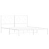 vidaXL Cadru de pat metalic cu tăblie, alb, 160x200 cm