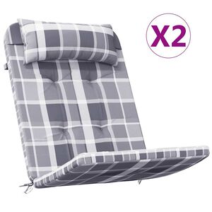 vidaXL Perne scaun Adirondack, 2 buc, gri, careuri, textil oxford