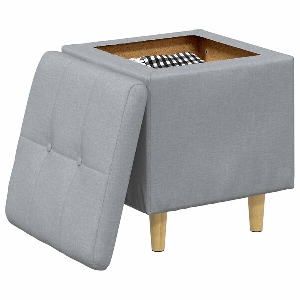 vidaXL Ottoman cu Depozitare Gri deschis 40 x 40 x 45 cm țesătură