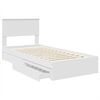 vidaXL Pat cu storage cu headboard Alb 90 x 200 cm Lemn compozit