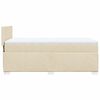 vidaXL Pat box spring cu saltea, crem, 80x200 cm, textil