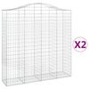 vidaXL Coșuri gabion arcuite, 2 buc 200x50x200/220 cm, fier galvanizat