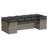 vidaXL Set canapele de grădină, 7 piese, cu perne, gri, poliratan