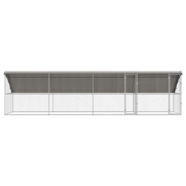 vidaXL Cușcă pentru c&acirc;ini 4 pcs Argintiu 8 x 2 x 2 m Oțel galvanizat
