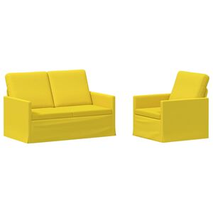 vidaXL Set de canapea 2 pcs Galben Deschis Țesătură