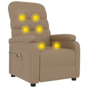vidaXL Fotoliu de masaj rabatabil, cappuccino, piele ecologică