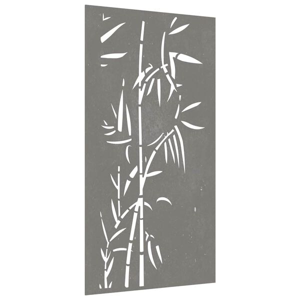 vidaXL Decorație perete de grădină 105x55 cm design bambus oțel Corten