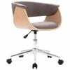 vidaXL Scaun bucătărie pivotant gri taupe lemn curbat/material textil