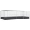 vidaXL Voliera de păsări cu extensie, argintiu, 725x307x212 cm, oțel