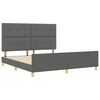 vidaXL Cadru de pat cu headboard Gri &icirc;nchis 180 x 200 cm țesătură