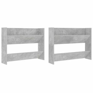vidaXL Pantofare de perete, 2 buc., gri beton, 80x18x60 cm, PAL