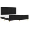 vidaXL Cadru de pat cu headboard Negru 180 x 200 cm țesătură