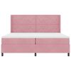 vidaXL Pat cu arcuri cu saltea cu headboard Roz 200 x 200 cm Catifea