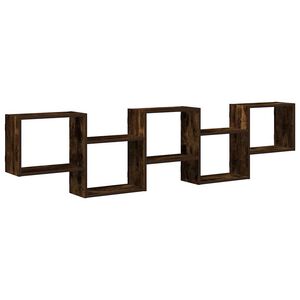 vidaXL Raft cubic perete 5 compartimente stejar fumuriu lemn prelucrat