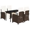 vidaXL Set mobilier de grădină, 5 piese, cu perne, maro, poliratan
