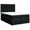 vidaXL Pat box spring cu saltea, negru, 140x190 cm, textil