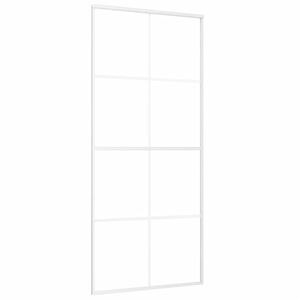 vidaXL Ușă glisantă, alb, 90x205 cm, sticlă ESG și aluminiu