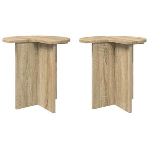 vidaXL Masă laterală 2 pcs Stejar Sonoma &Oslash; 39 x 38 cm Lemn prelucrat