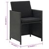 vidaXL Set mobilier de exterior cu perne, 5 piese, negru, poliratan