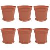 vidaXL Ghivece pentru plante 6 pcs Roșu cărămidă &Oslash; 19 x 16 cm Plastic