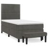 vidaXL Pat box spring cu saltea, gri &icirc;nchis, 80x200 cm, catifea
