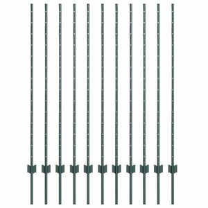 vidaXL St&acirc;lp de gard &icirc;ncorporat 11 buc. Verde 180 cm