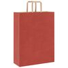 vidaXL Pungi de h&acirc;rtie 250 buc cu m&acirc;nere roșii 32x12x42 cm