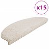 vidaXL Covorașe pentru scări, 15 buc., 65x21x4 cm, alb, semirotunde, mari