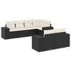 vidaXL Set canapele de grădină cu perne, 7 piese, negru, poliratan