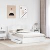 vidaXL Pat cu storage cu headboard Alb 140 x 190 cm Lemn compozit