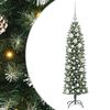vidaXL Copac Artificial Slăb de Crăciun Verde și alb 120 cm