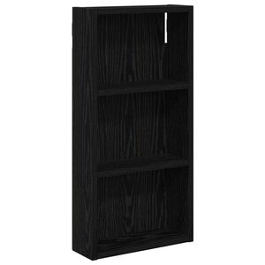 vidaXL Dulap de perete pentru baie Stejar Negru 30 x 10 x 60,5 cm