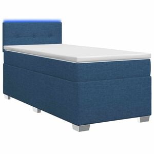 vidaXL Pat box spring cu saltea și LED albastru 80 x 200 cm Țesătură