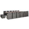vidaXL Set mobilier de exterior cu perne, 17 piese, gri, poliratan