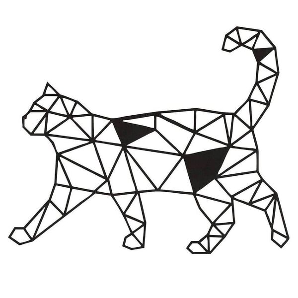Homemania Decor de perete Cat, negru, 46x37 cm, oțel