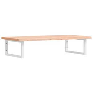 vidaXL Raft pentru lavoar montat pe perete, oțel și lemn masiv fag