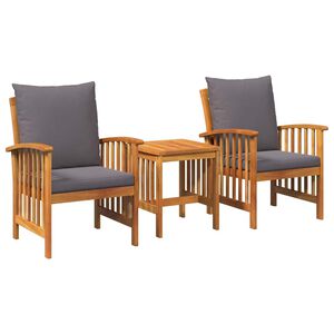 vidaXL Set de canapele pentru grădină 3 pcs Maro lemn masiv de acacia
