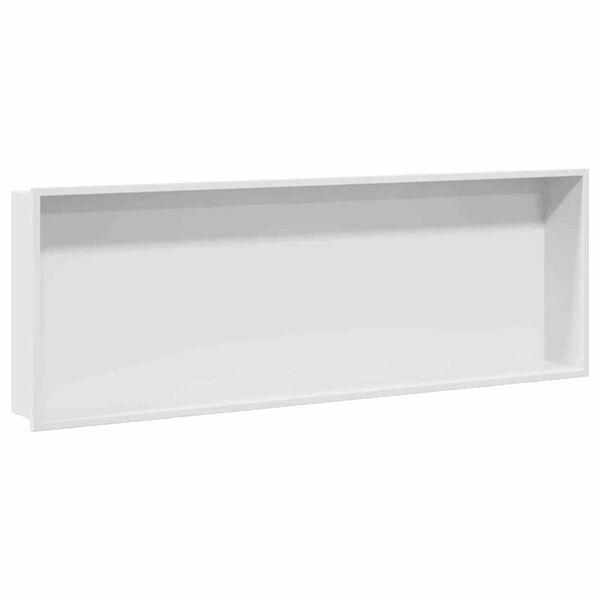 vidaXL Nisă de Duș Alb 90 x 30 x 9,5 cm Oţel inoxidabil