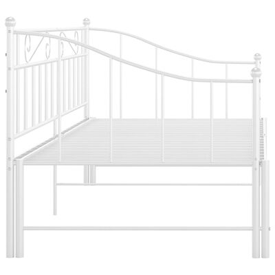 vidaXL Cadru pat canapea extensibilă, alb, 90x200 cm, metal