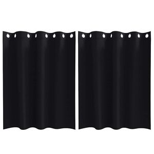 vidaXL Perdele Opaque cu Inel 2 pcs Negru 140 x 140 cm Poliester