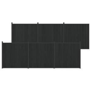 vidaXL Panou de Gardă 6 pcs WPC și Aluminiu Negru