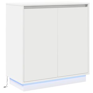vidaXL Bufet LED cu raft cu ușă Alb 71 x 34,5 x 75 cm Lemn compozit