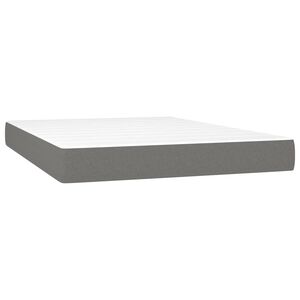 vidaXL Saltea cu arcuri buzunar, fermitate medie, gri &icirc;nchis, 140x200x20 cm, textil