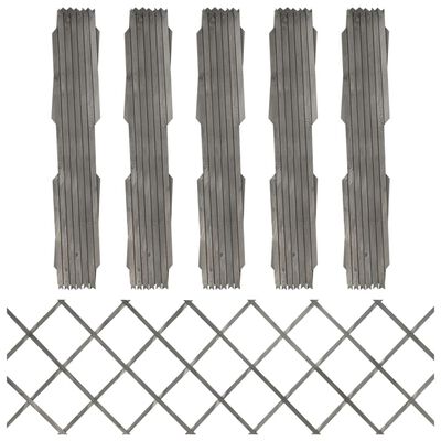 vidaXL Garduri din spalier, 5 buc., gri, 180x60 cm, lemn masiv de brad