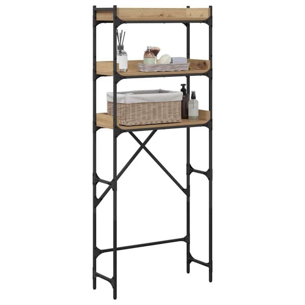 vidaXL Raft pentru mașină de spălat Stejar Artizanal 67 x 25 x 163 cm