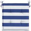 vidaXL Perne scaun grădină 2 buc dungi albastru&alb 50x50x4 cm, textil