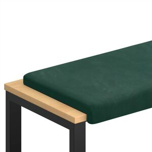 vidaXL Perna pentru bancă Catifea Verde &icirc;nchis Ad&acirc;ncime 35 cm