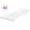 vidaXL Saltele din spumă, 2 buc. alb 100x200 cm 7 zone duritate 20 ILD